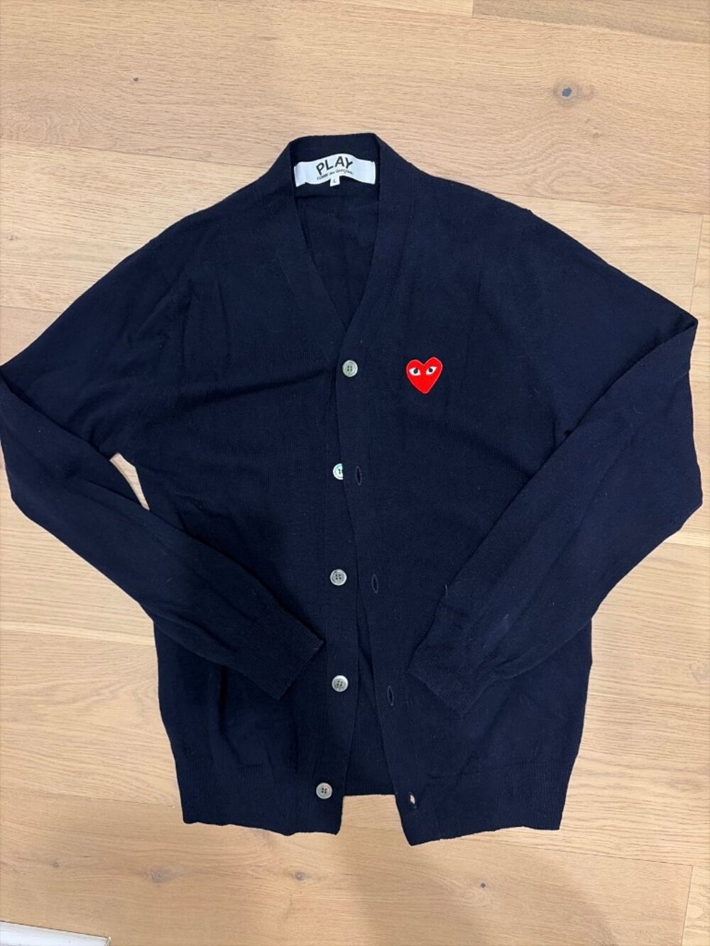 Comme des Garcons Play Heart Cardigan Mens L Black
